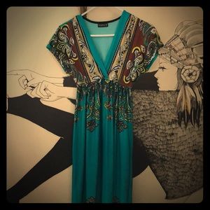 VENUS brand teal maxi dress